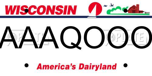 AAAQOOO Wisconsin License Plate
