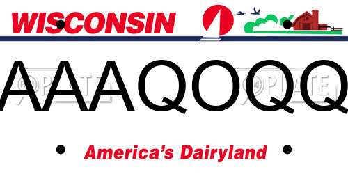 AAAQOQQ Wisconsin License Plate