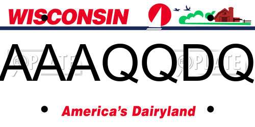 AAAQQDQ Wisconsin License Plate