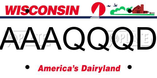 AAAQQQD Wisconsin License Plate