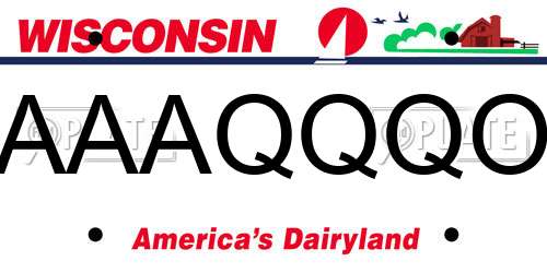 AAAQQQO Wisconsin License Plate