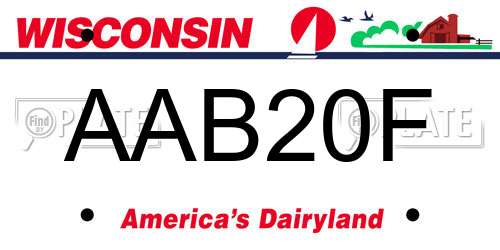AAB20F Wisconsin License Plate