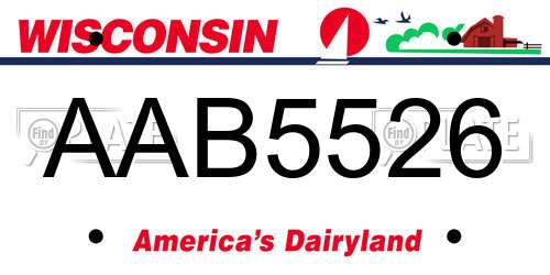 AAB5526 Wisconsin License Plate