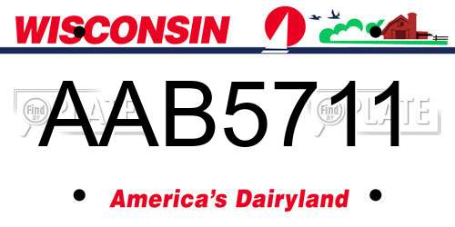AAB5711 Wisconsin License Plate