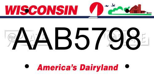 AAB5798 Wisconsin License Plate
