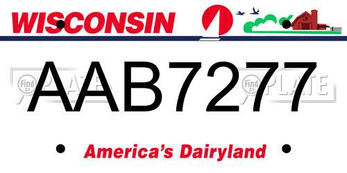 AAB7277 Wisconsin License Plate