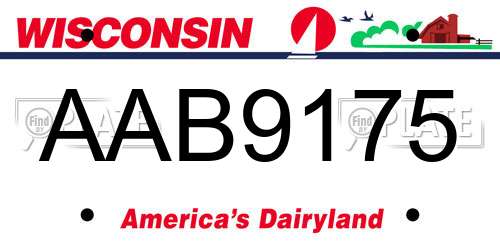 AAB9175 Wisconsin License Plate