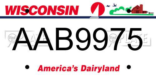 AAB9975 Wisconsin License Plate