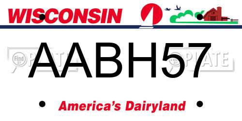 AABH57 Wisconsin License Plate