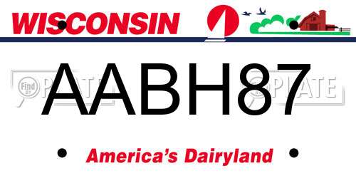 AABH87 Wisconsin License Plate