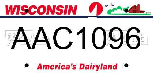 AAC1096 Wisconsin License Plate