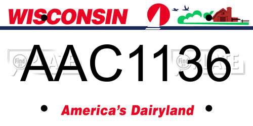 AAC1136 Wisconsin License Plate