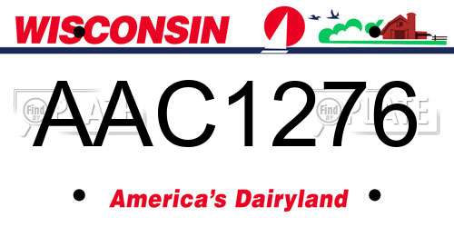 AAC1276 Wisconsin License Plate