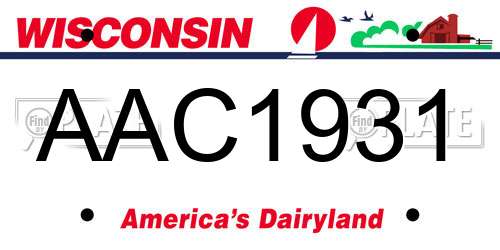 AAC1931 Wisconsin License Plate