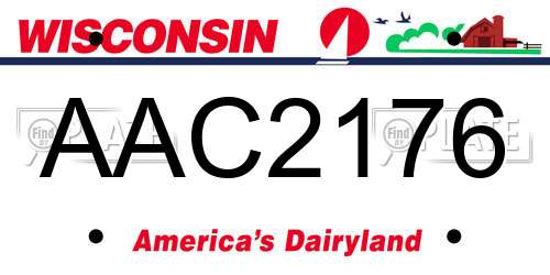 AAC2176 Wisconsin License Plate