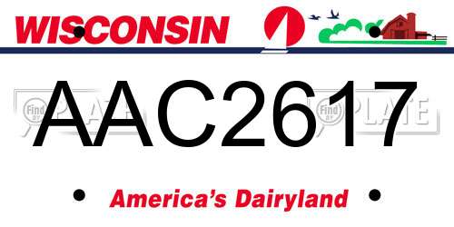 AAC2617 Wisconsin License Plate