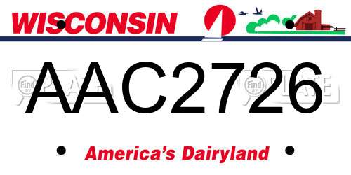 AAC2726 Wisconsin License Plate