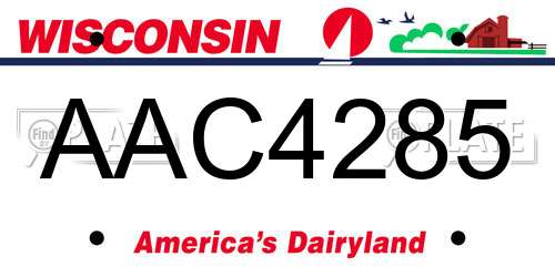 AAC4285 Wisconsin License Plate