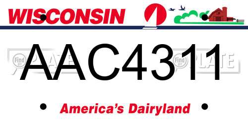 AAC4311 Wisconsin License Plate