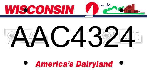AAC4324 Wisconsin License Plate