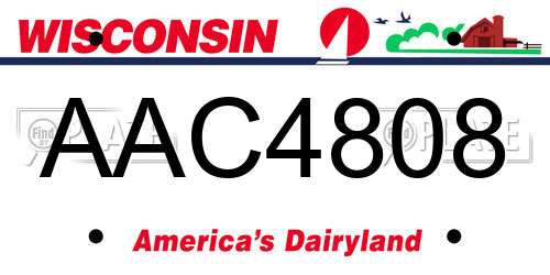 AAC4808 Wisconsin License Plate