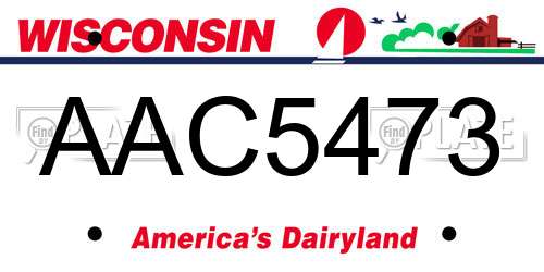 AAC5473 Wisconsin License Plate