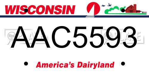 AAC5593 Wisconsin License Plate