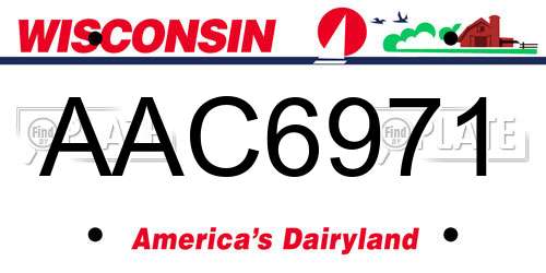 AAC6971 Wisconsin License Plate