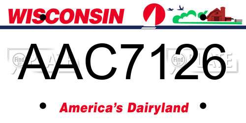 AAC7126 Wisconsin License Plate