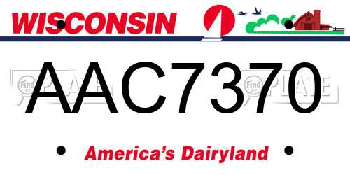 AAC7370 Wisconsin License Plate