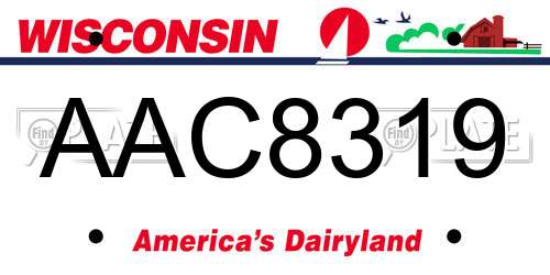 AAC8319 Wisconsin License Plate