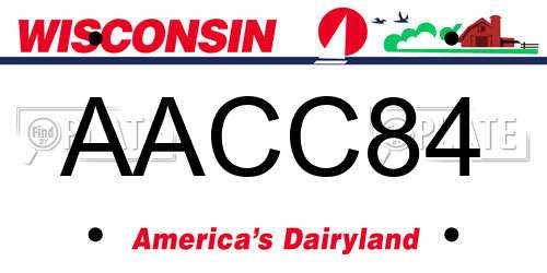 AACC84 Wisconsin License Plate