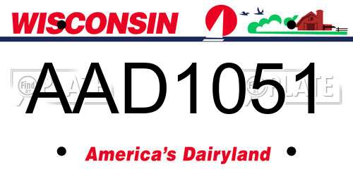 AAD1051 Wisconsin License Plate