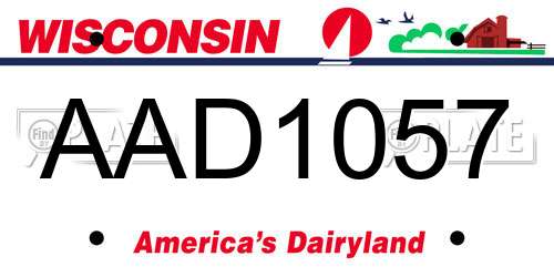 AAD1057 Wisconsin License Plate
