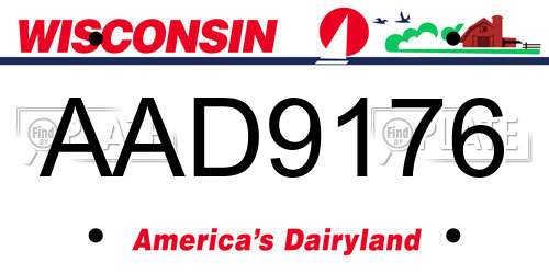 AAD9176 Wisconsin License Plate