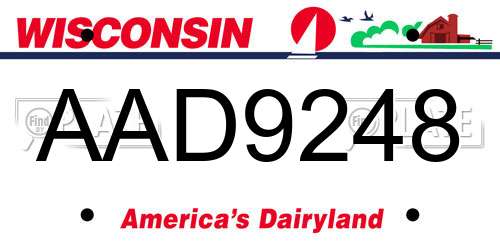 AAD9248 Wisconsin License Plate