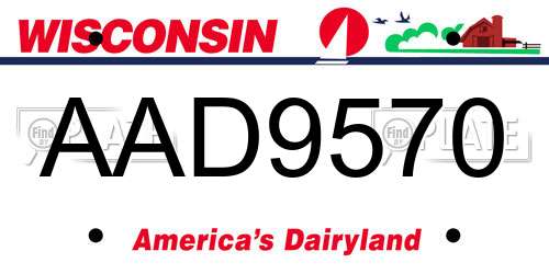 AAD9570 Wisconsin License Plate