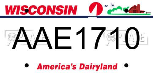 AAE1710 Wisconsin License Plate