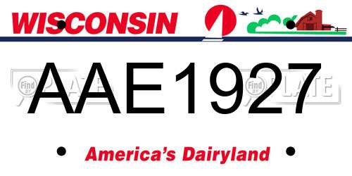 AAE1927 Wisconsin License Plate