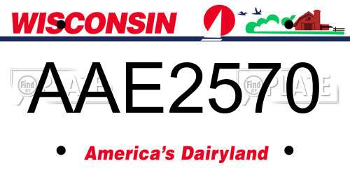 AAE2570 Wisconsin License Plate