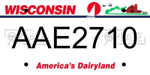 AAE2710 Wisconsin License Plate