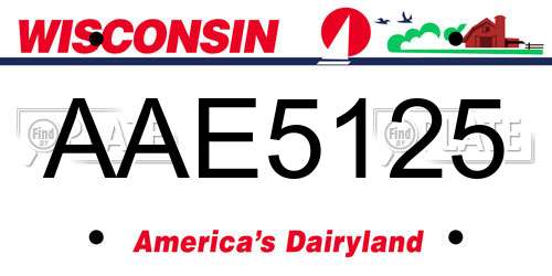 AAE5125 Wisconsin License Plate