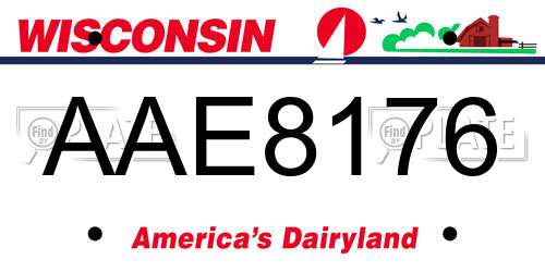 AAE8176 Wisconsin License Plate