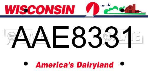 AAE8331 Wisconsin License Plate