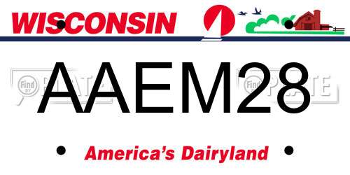 AAEM28 Wisconsin License Plate