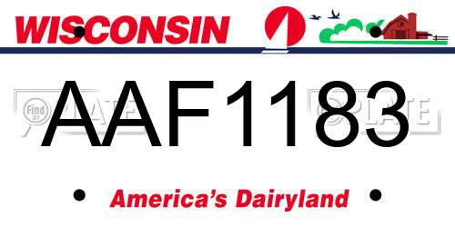 AAF1183 Wisconsin License Plate
