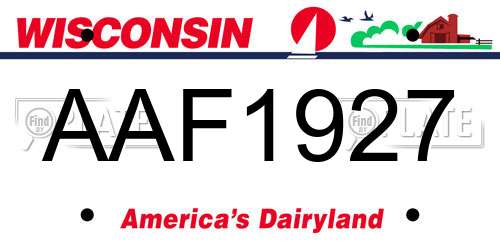 AAF1927 Wisconsin License Plate
