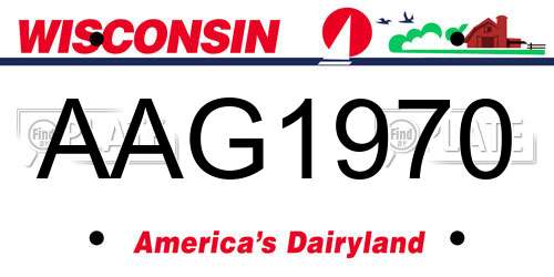 AAG1970 Wisconsin License Plate