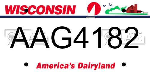 AAG4182 Wisconsin License Plate