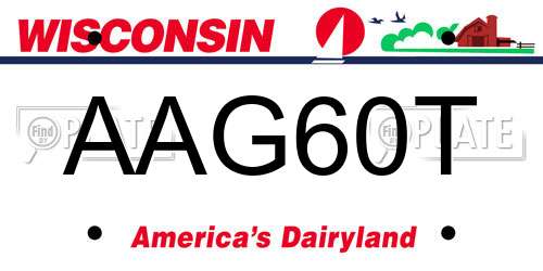 AAG60T Wisconsin License Plate
